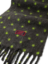 DM FLUFFY SCARF - CHARCOAL/LIME SPOT