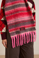 DM FLUFFY SCARF - PINK POP STRIPE