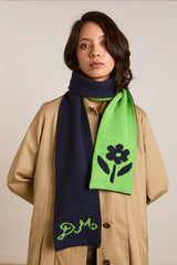 DM JAQUARD SCARF - LIME/BLUE
