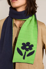 DM JAQUARD SCARF - LIME/BLUE