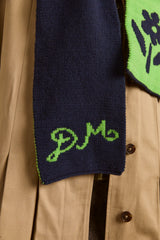 DM JAQUARD SCARF - LIME/BLUE