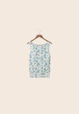DOUBLE LAYER HYDRANGEA MESH VEST - SOFT BLUE