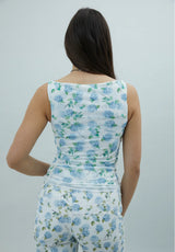 DOUBLE LAYER HYDRANGEA MESH VEST - SOFT BLUE