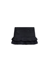 DOUBLE RUFFLE MINI SKORT - ONYX