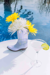 DOIY Vase Rodeo Cowboy Boot Lilac
