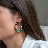 EARRINGS BOLA CACTUS + TUBE IVORY 