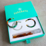 EARRINGS BOLA CACTUS + TUBE IVORY 