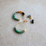 EARRINGS BOLA CACTUS + TUBE IVORY 