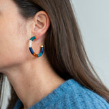 EARRINGS BOLA IGARAPE + TUBE AMBER