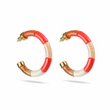 EARRINGS BOLA LARANJA + TUBE AMBER