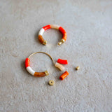 EARRINGS BOLA LARANJA + TUBE AMBER