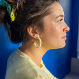 EARRINGS BOLA RIVIERA-AMARELO + TUBE SPARKLE