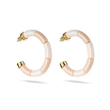 EARRINGS BOLA RIVIERA-BEIGE + TUBE MARBLED CREAM