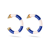 EARRINGS BOLA RIVIERA-COBALT + TUBE AMBER