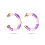 EARRINGS BOLA RIVIERA-LILA + TUBE GRAPEFRUIT