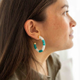 EARRINGS BOLA RIVIERA-TURQUESA +TUBE MARINE MARBRE