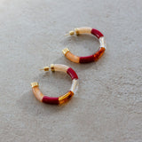 EARRINGS BOLA SOL + TUBE MARBLED CREAM