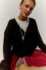 EARRINGS CHAMPI MARRONE