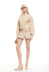 ECLIPSE MINI SHORT - BEIGE PLAID