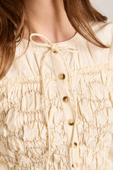 ELLIANA SMOCKED CARDI - BUTTER SMOCKED