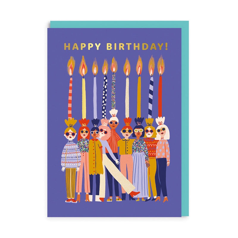 OOH DEER Happy Birthday Candle Ladies Greeting Card