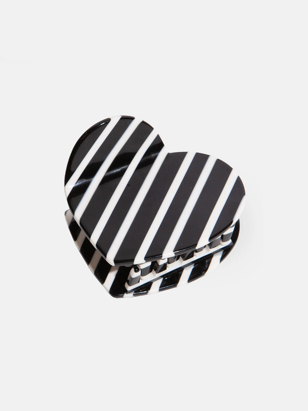 EAT MY SOCKS Love B&W Stripes Hair Claw