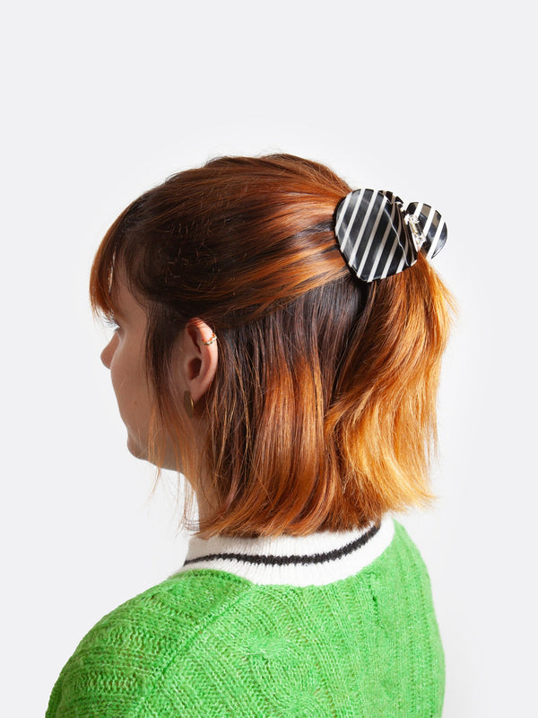 EAT MY SOCKS Love B&W Stripes Hair Claw
