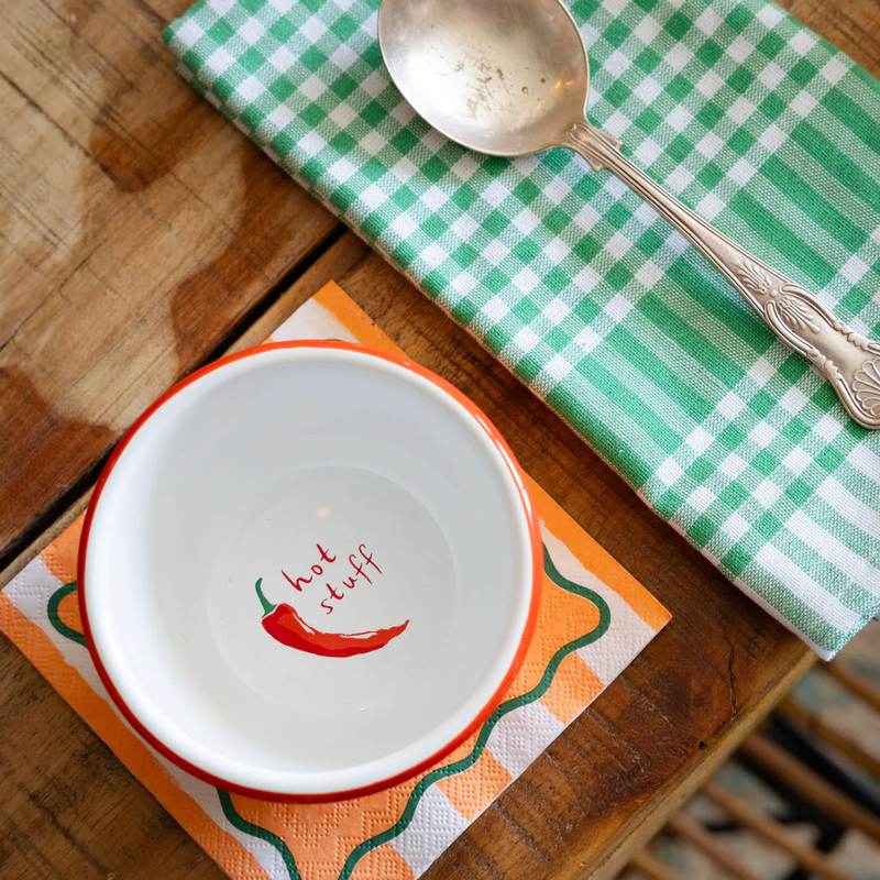 TALKING TABLES Orange Hot Stuff Chilli Enamel Bowl 10cm