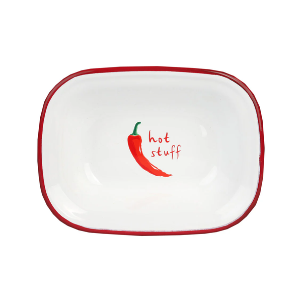 TALKING TABLES Orange Hot Stuff Chilli Enamel Dish 20cm