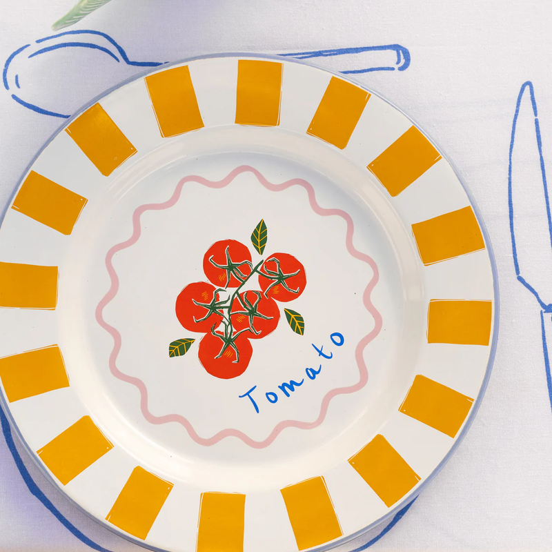 TALKING TABLES Tomato Enamel Plate 25cm
