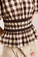 EVERLY RUFFLE BLOUSE - BUTTER GINGHAM