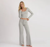 Everyday Straight Leg Pants - Grey Melange