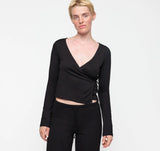 Everyday Wrap Top - Black