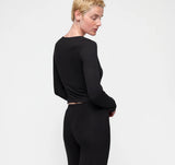 Everyday Wrap Top - Black