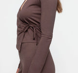 Everyday Wrap Top - Truffle