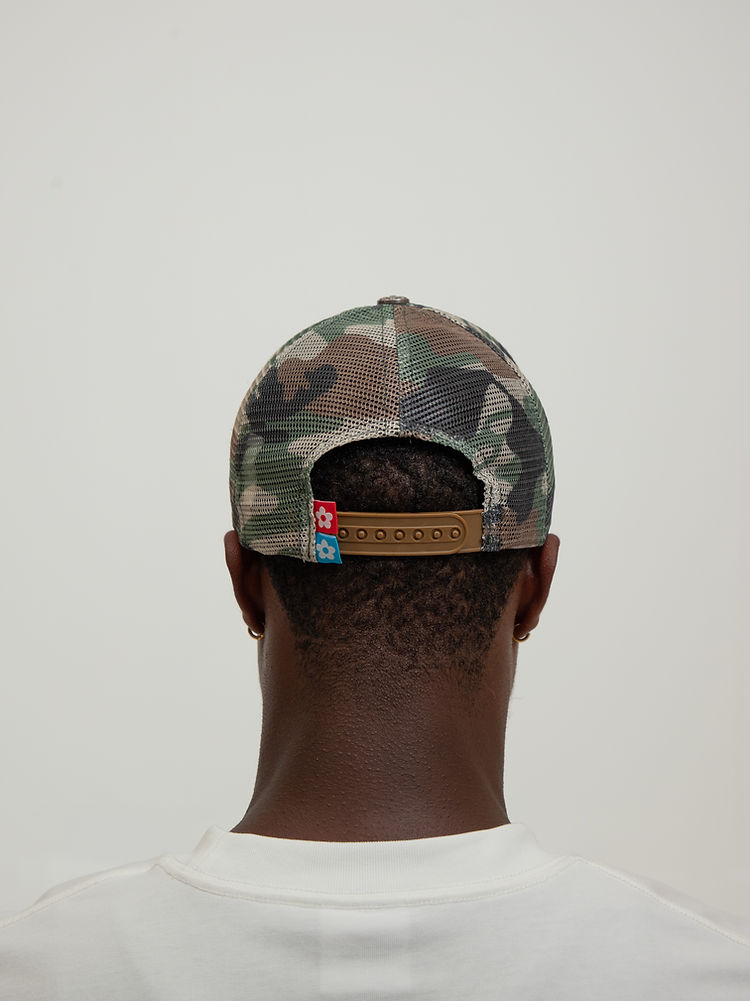 Eye Logo Trucker Hat - Green Camo