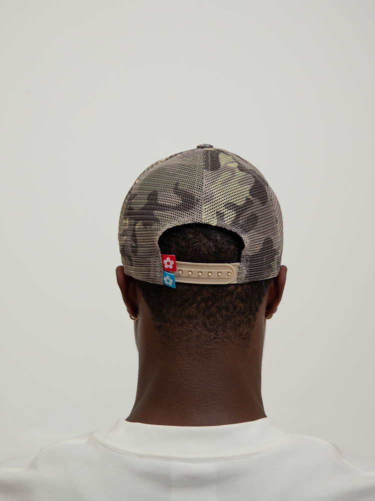 Eye Logo Trucker Hat - Yellow Camo