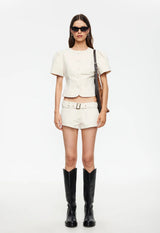 FEMME BLOUSE - BEIGE CHECK