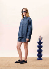 FIDELIA SHIRT LS - BLUE JEAN