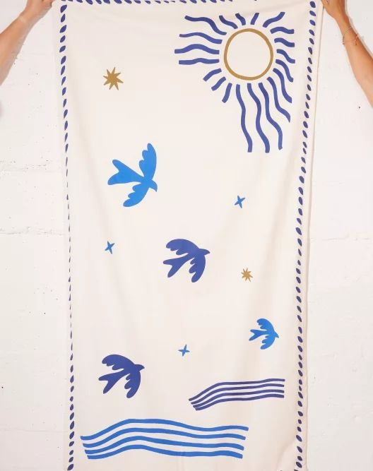 FOUTA AGEAN BEACH TOWEL - MARINE 