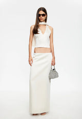 FRONT ROW MAXI SKIRT - CREAM