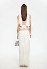 FRONT ROW MAXI SKIRT - CREAM