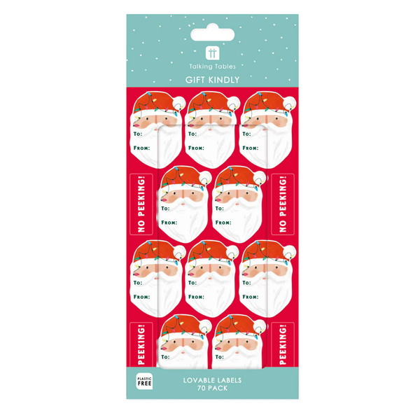 TALKING TABLES Santa Christmas Gift Labels Stickers