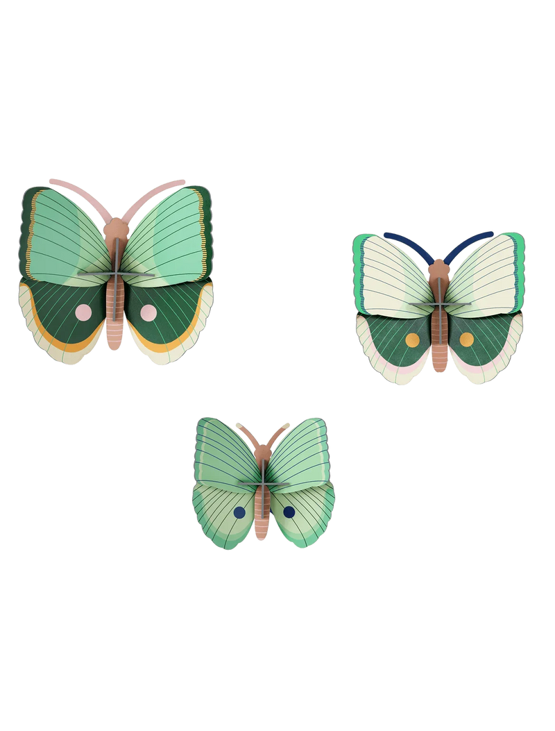 Fern Striped Butterflies, set of 3