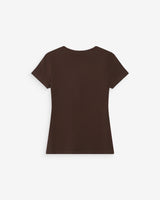 Fitted cotton T-shirt with velvet print chocolat Valerio
