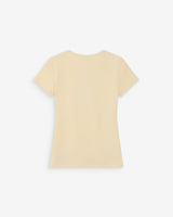 Fitted cotton T-shirt with velvet print vanille Valerio