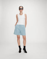 Fitted cotton jersey tank top ivoire Valou