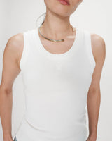 Fitted cotton jersey tank top ivoire Valou