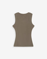 Fitted cotton jersey tank top kaki Valou