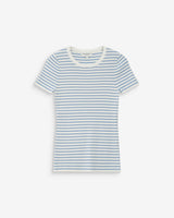 Fitted fine knit short-sleeve sweater bleuet Vendredi